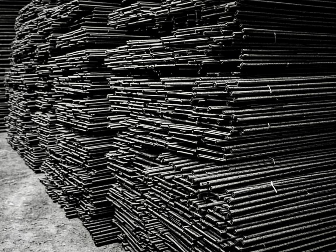 Site inventory — organized material stacks