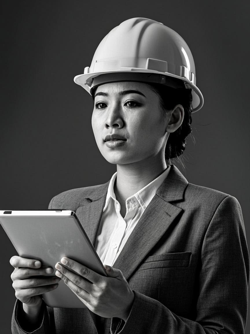 Quantity surveyor with tablet